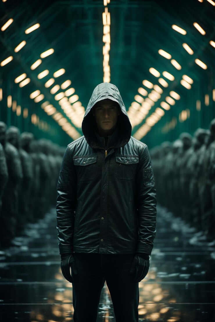 Foto hacker informático, fondo de pantalla hd 8k imagen fotográfica de stock