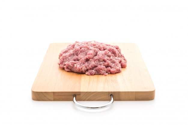 Hackfleisch Schweinefleisch auf Holzbrett