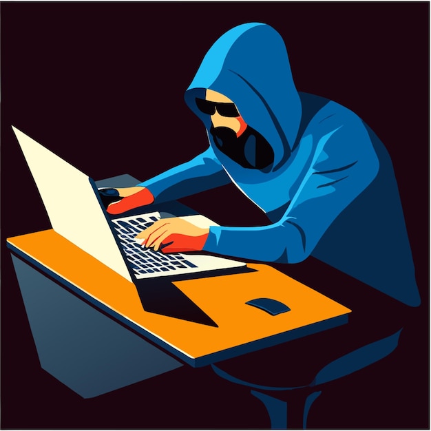 hacking tico ilustração vetorial plana 2