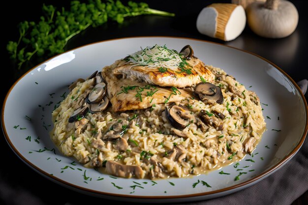 Hähnchen-Pilz-Risotto