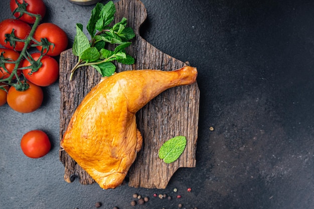 hähnchenschenkelfleisch gebratener grill geflügelmahlzeit essenssnack auf dem tischkopienraum lebensmittelhintergrund