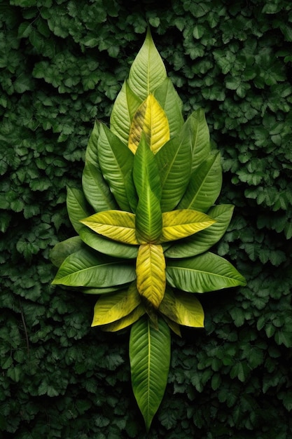 Häkchen aus Blättern in der Natur, erstellt mit generativer KI