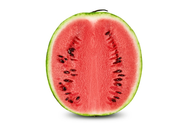 Hälfte grün gestreifte Wassermelone