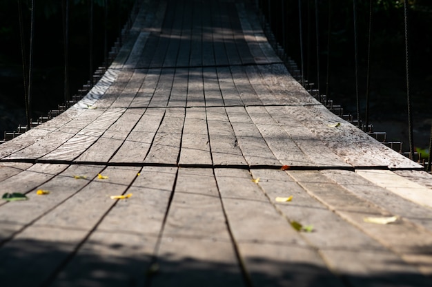 Hängebrücke im Wald