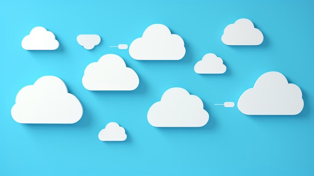Hängende Wolken-Sprachblasen, Benachrichtigung über soziale Medien, Chat-Symbol, Copyspace-Dialogschachtel