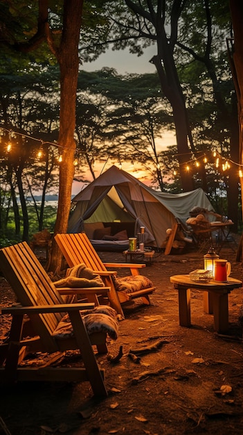 Foto hängender campingplatz