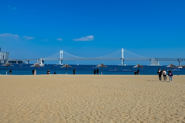 Haeundae-Strandfassade in Busan, Korea.