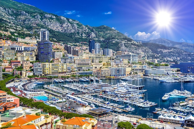 Hafen mit Yachten in La Condamine Monte Carlo Monaco Côte d'Azur Côte d'Azur