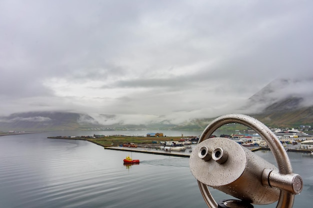 Foto hafen von isafjordur im norden islands