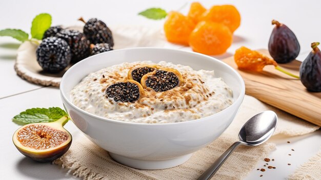 Haferbrei mit Mohn und Pflaumen Nährstoffreiches Frühstück