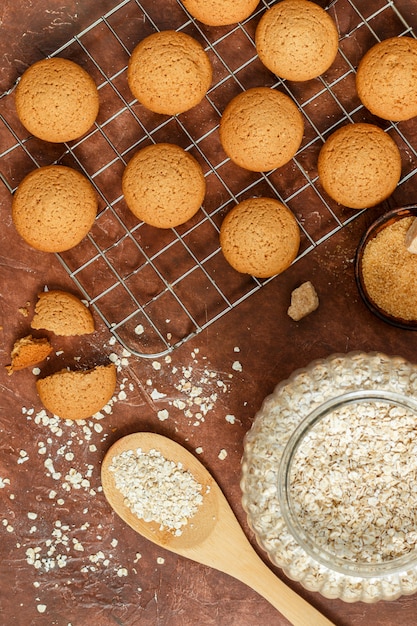 Haferflocken Flocken Kekse frisch gebacken