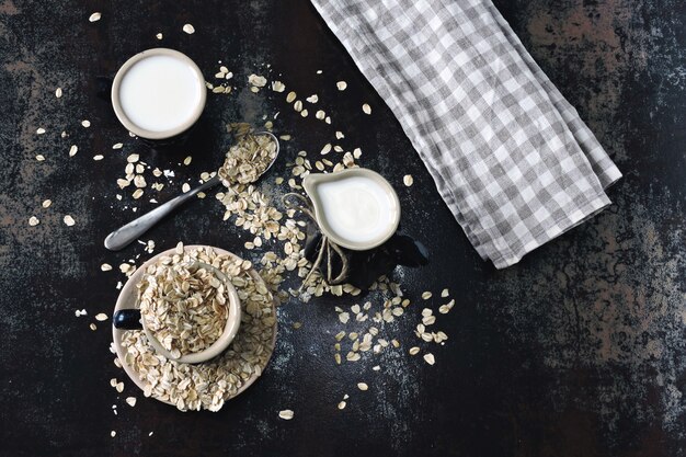 Hafermilch. Veganes Getränk.