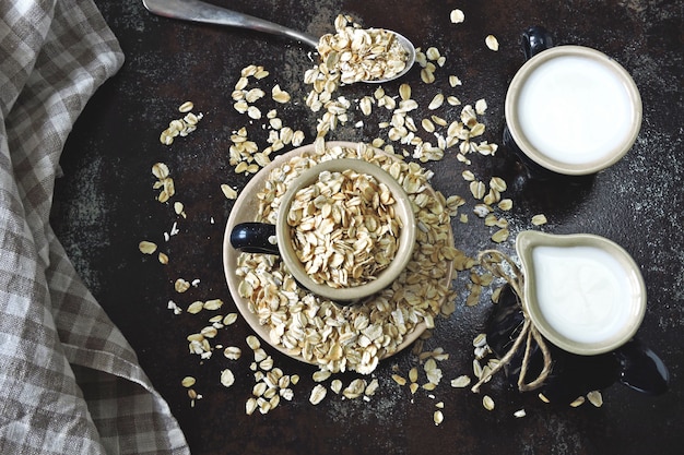 Hafermilch. Veganes Getränk.