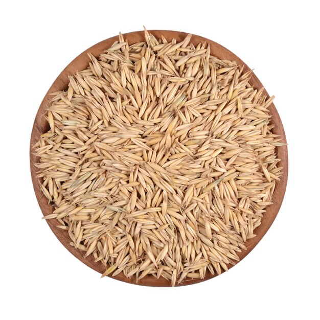 Hafersamen in einer Holzschale