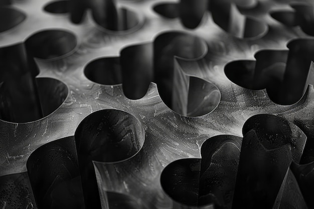 Foto haga una composición abstracta con líneas dentadas en zigzag que transmitan una sensación de rápida vibración u oscilación utilizando tonos monocromáticos