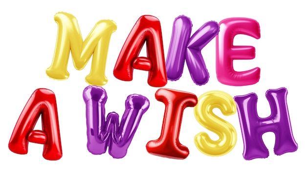 Haga un pegatina de palabra de deseo elemento png editable fiesta de globos diseño de fuente offset
