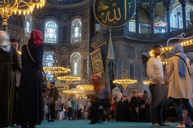 Hagia Sophia o Ayasofya interior en Estambul, Turquía, Hagia Sophia era una ortodoxa griega