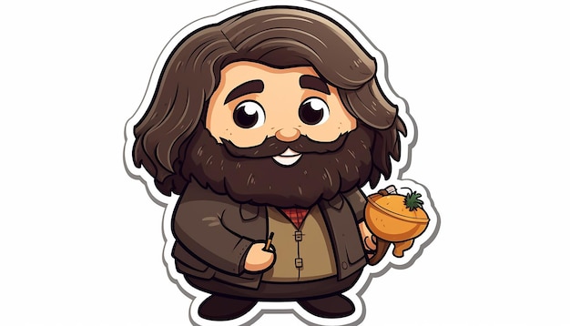 Hagrid al estilo de Harry Potter y el dibujo artístico.