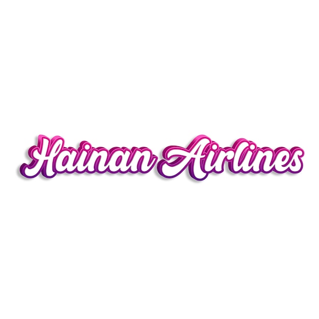 HainanAirlines tipografia 3d design amarelo rosa branco fundo foto jpg