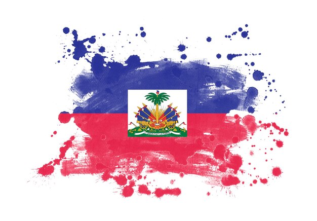 haití, bandera, grunge, pintado, plano de fondo