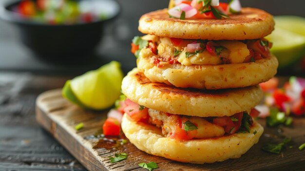 Halb gegrillte Arepas mit Kräutern oder Gewürzen, ideal zur Füllung