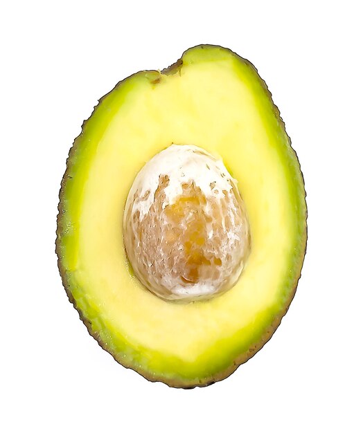 Halbe Avocado auf weißem Hintergrund