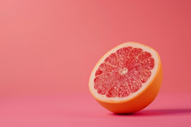 Halbierte Grapefruit auf rosa Hintergrund