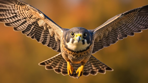 El halcón peregrino volador