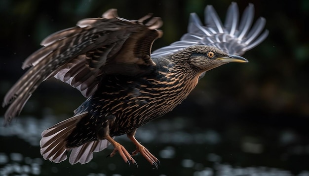 Los halcones salvajes se posan en las ramas nevadas observando generados por la IA