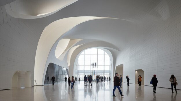 Hall de entrada del centro cultural del centro convencional arquitectura moderna hermosa AI generativa AIG32