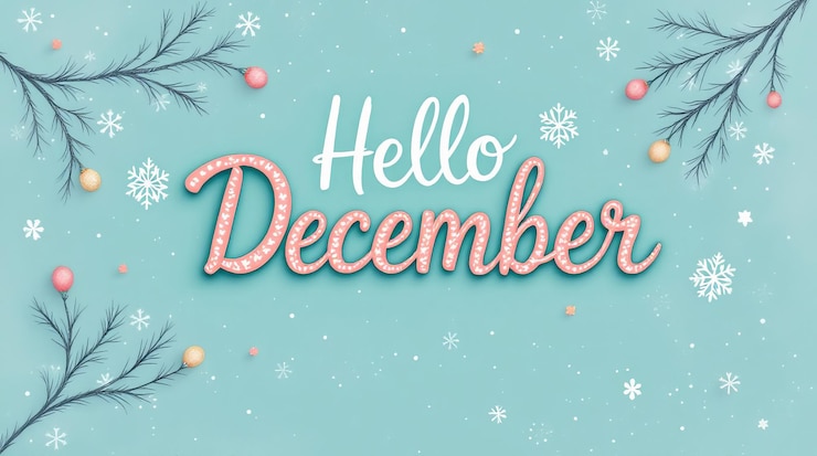 Foto hallo dezember illustration winter pastellfarben monatskalender