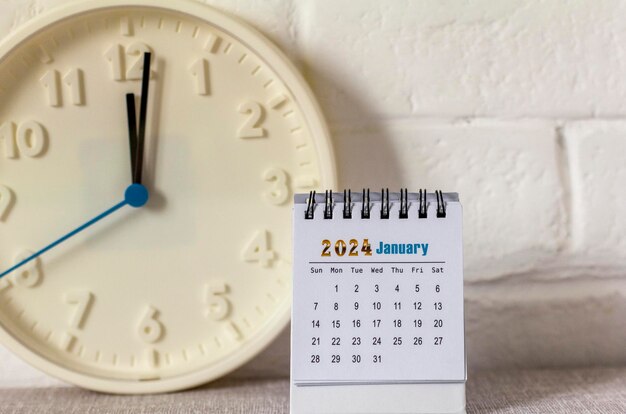 Hallo Januar Januar 2024 Kalender für die Planung auf Ihrem Desktop