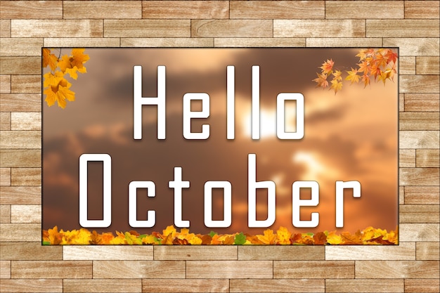 Hallo Oktober Hintergrundillustration im Herbst