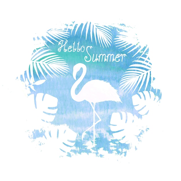 Hallo Sommer Schriftzug Flamingoblau Poster