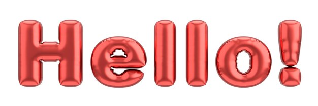 Hallo Text 3D-Ballontext 3D-Illustration