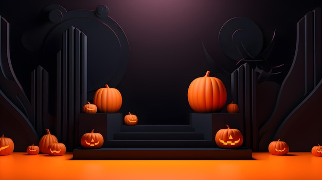 Halloween 3D-Hintergrund generierte KI