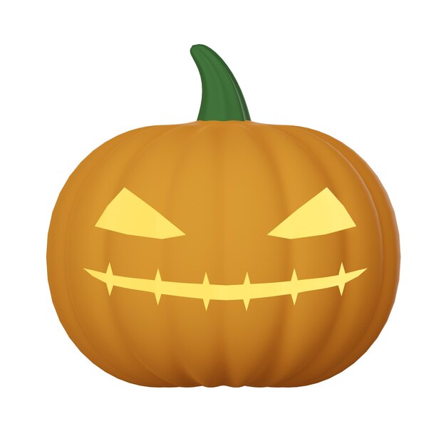 Foto halloween abóbora com emoções malignas assustadoras em seus rostos renderização de ilustração 3d tem caminho de corte