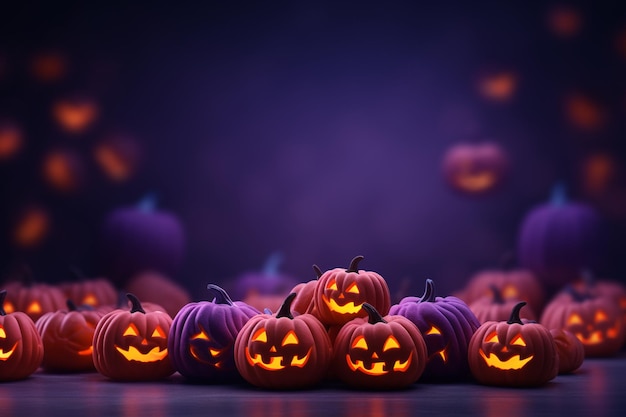 Halloween Las almas de los muertos regresaron a sus hogares Calabazas brujas esqueletos hechiceras espíritus de los muertos noche oscura dulces velas de miedo