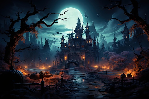 Halloween As paisagens mais estranhas que já vi Abóboras jacko'lanternas fantasias decorações assustadoras Geradas com IA