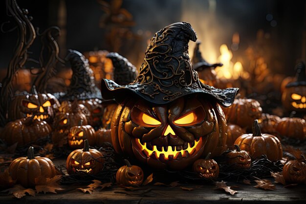 Halloween As paisagens mais estranhas que já vi Abóboras jacko'lanternas fantasias decorações assustadoras Geradas com IA