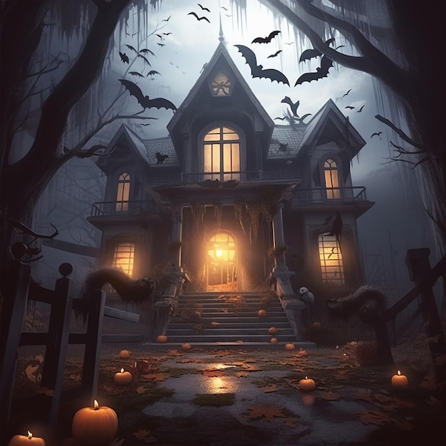 Halloween-Atmosphäre ein altes amerikanisches Haus