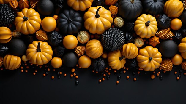 Halloween-Banner Fröhliches Halloween-Hintergrundbild mit von der KI generiertem Kopierraum