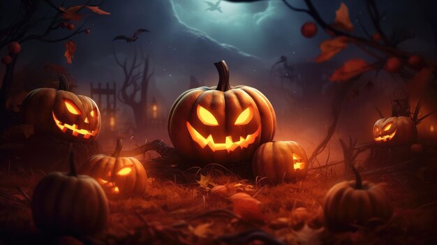 Halloween-Banner-Hintergrund erstellt mit generativer KI-Technologie