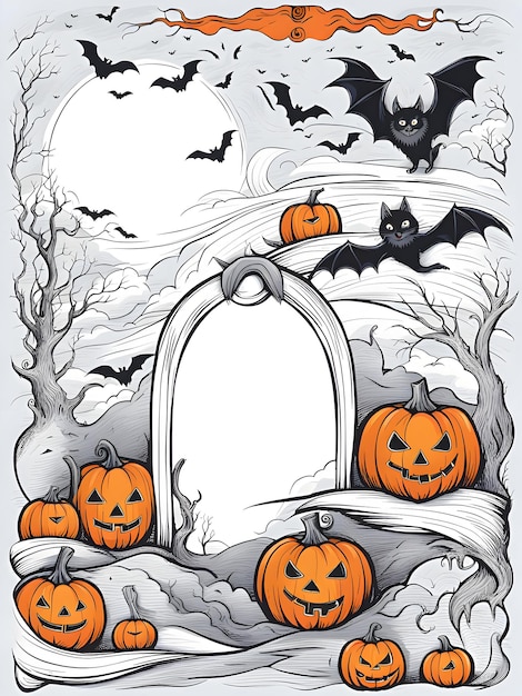 Halloween-Banner-Illustration mit beängstigenden Kürbissen