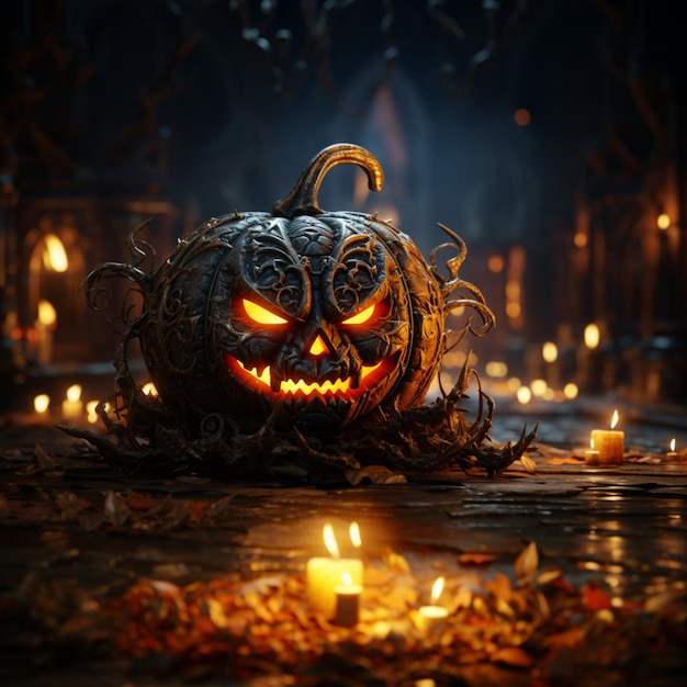 Foto halloween beängstigendes kürbissfoto aus der nähe