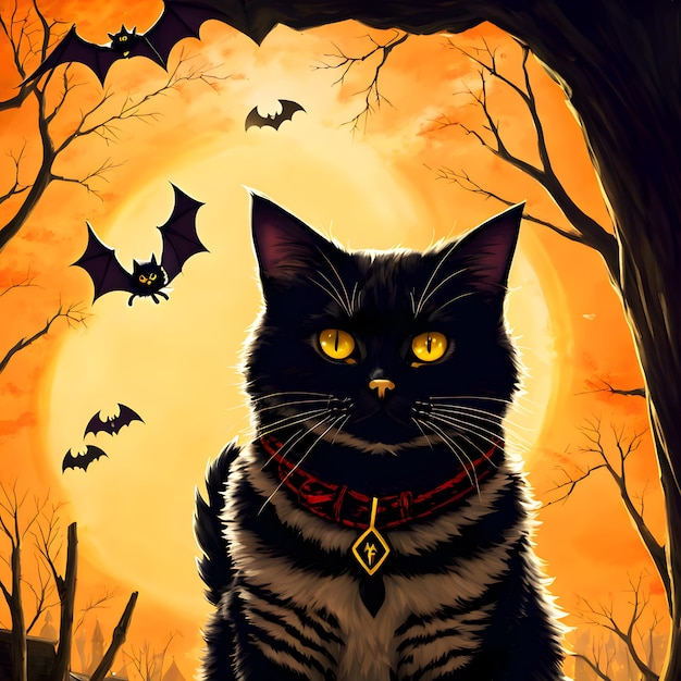 Halloween black cat