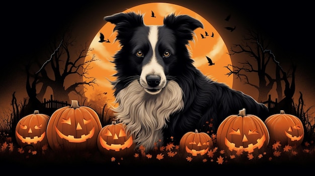 Foto halloween cachorro outono halloween animal border collie