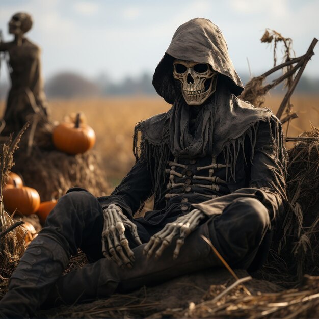 Halloween calabazas cráneos cráneos esqueleto terror aterrador bruja día de los muertos