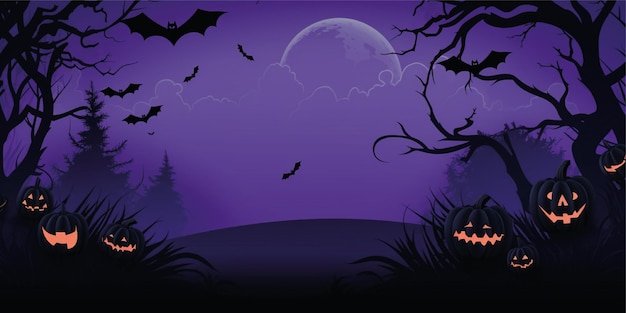 Halloween-Cartoon-Illustrationshintergrund mit Kopierraum