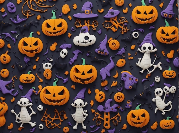 Halloween-Cartoon-Muster-Hintergrund